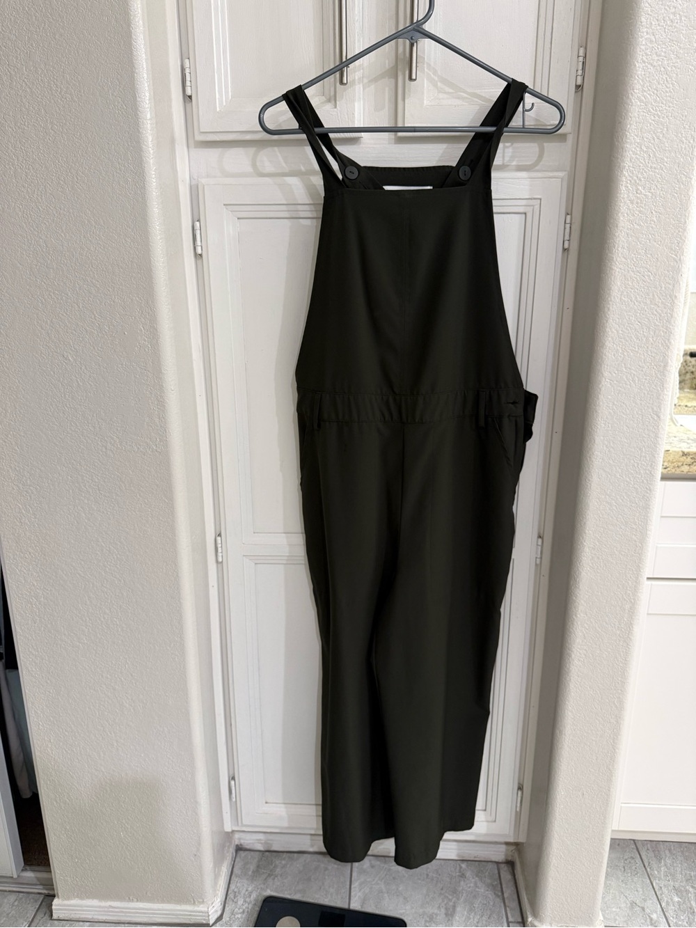 Women’s Olive Green Wide-Leg Overalls